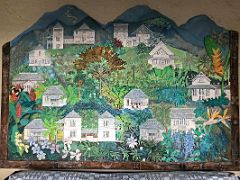 01A Entrance mural showing the historic layout of Strawberry Hill Resort near Kingston Jamaica